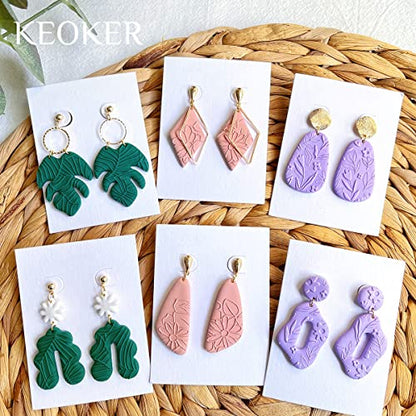 Keoker Polymer Clay Texture Sheets, Clay Texture Mat for Making Earrings Jewerly, Polymer Clay Earrings Tools (All-3 pcs) - color: All-3 pcs