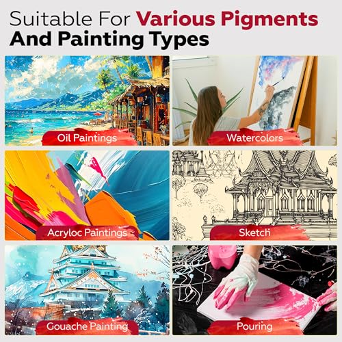 Stretched Canvas for Painting,10Pack 8X10 Inch Stretched White Blank Canvas,8 Oz Triple Primed 5/8" Profile Stretched Canvases,100% Cotton,Canvas for Painting, for Acrylics, Oils - style: 10 PACK 8X10