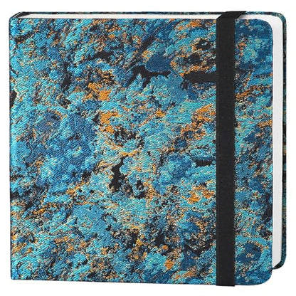 Funto Watercolor Journal, 6.3x6.3, 24 Sheets, 100% Cotton Cold Press, 300gsm/140lb, Inner Paper Pocket, Art Supplies for Mixed Media - color: Blue Gold Marble