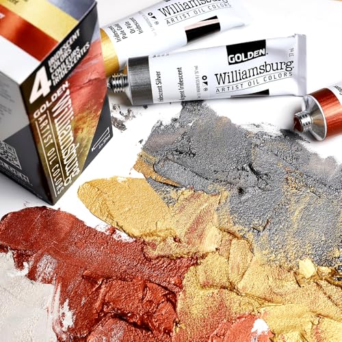 Williamsburg Artist Oil Colors by GOLDEN, Iridescent Colors Set, Professional Oil Paint