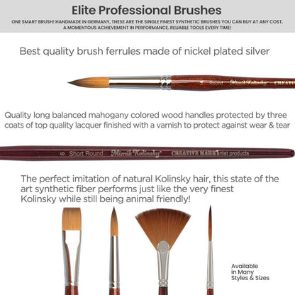 Creative Mark Mimik Kolinsky Watercolor Brush - # 0 Script Liner - Long Handle Synthetic Paint Brush - Handmade in Germany - Synthetic Sable Paint Brushes for Professional Artists - Animal-Friendly - size: 0