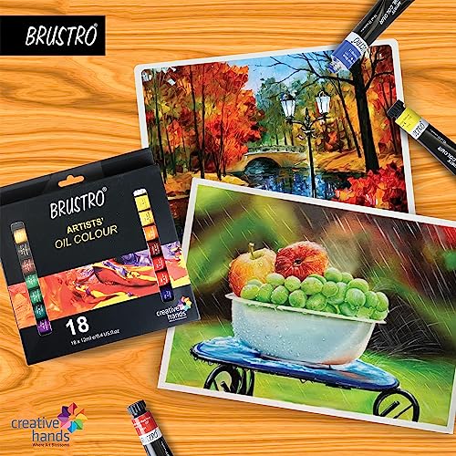 BRUSTRO Artists Oil Colour Set Of 18 Colours X 12Ml Tubes 12 ml tubes