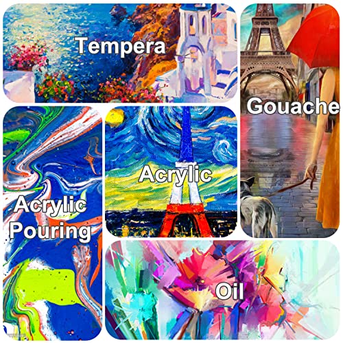 Stretched Canvases for Painting 18x24 Inch 5-Pack, 10 oz Triple Primed Acid-Free 100% Cotton Blank Canvas, Rectangular Canvas for Oil Paint Acrylics Pouring & Wet Art Media, Pour Painting - size: 18"x24"(5-Pack), style: Studio