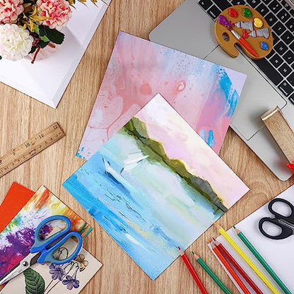 Spiareal 100 Sheets 8 x 8 Inch Watercolor Paper Bulk 140 Lb/300 GSM White Construction Paper Cold Press Blank Cotton Art Paint White Color Pad Artists Drawing Christmas Cards - size: 8 x 8 Inch