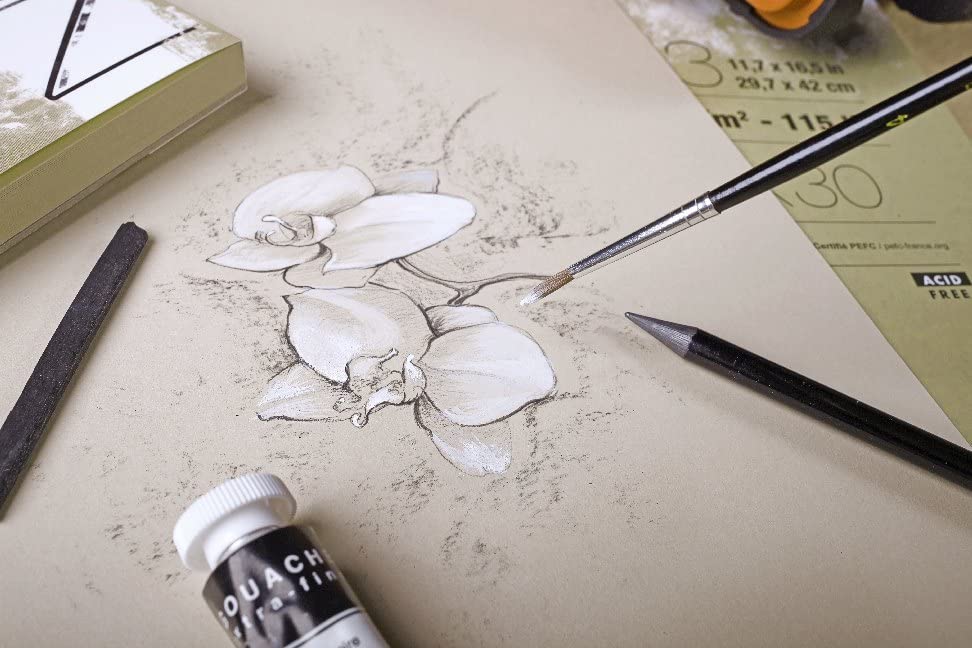 Clairefontaine Paint'On Multi-Technique Naturel Pad, 250 g, A4, 30 Sheets - color: Naturel, size: A4