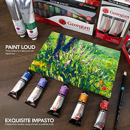 Daler Rowney Georgian 10-Tube Introductory Artist Oil Paint Set - Painting Set for Canvas Paper and More - Oil Painting Supplies for Artists and Students - Oil Paints for All Skill Sets - style: 10 Pack Intro