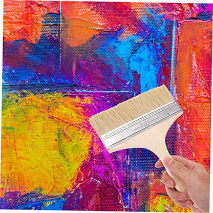 5pcs Thickened Wooden Handle Paint Brush Set for Oil and Watercolor Painting Brushes for Home and Crafts for Artists and DIY Projects