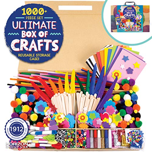 Made By Me Ultimate Craft Box, Art & Craft Activities 1000 Piece Set, Storage Case, Great for Preschool Arts & Crafts, Adult & Group Projects, Craft Box for Kids Girls & Boys - style: 1000 Piece Set