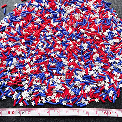 EHOPE Fake Sprinkles Resin Sprinkles Fake Candy Sprinkles Clay Sprinkles Polymer Sprinkles Polymer Clay Slices for Nail Art DIY Crafts Cake Phone Case(40G-Blue Sugar granules+ Stars-16) - color: 16-Blue Sugar granules+ Stars