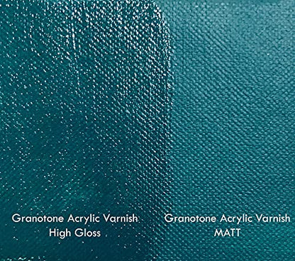 GRANOTONE Clear Coat Acrylic High Gloss & Matte Varnish Finish 100 ML Each 6.6 fl oz Pack of 2 Non Yellowing Non Toxic Anti Crazing for Pro Artists Hobby Painters - style: Gloss + Matte