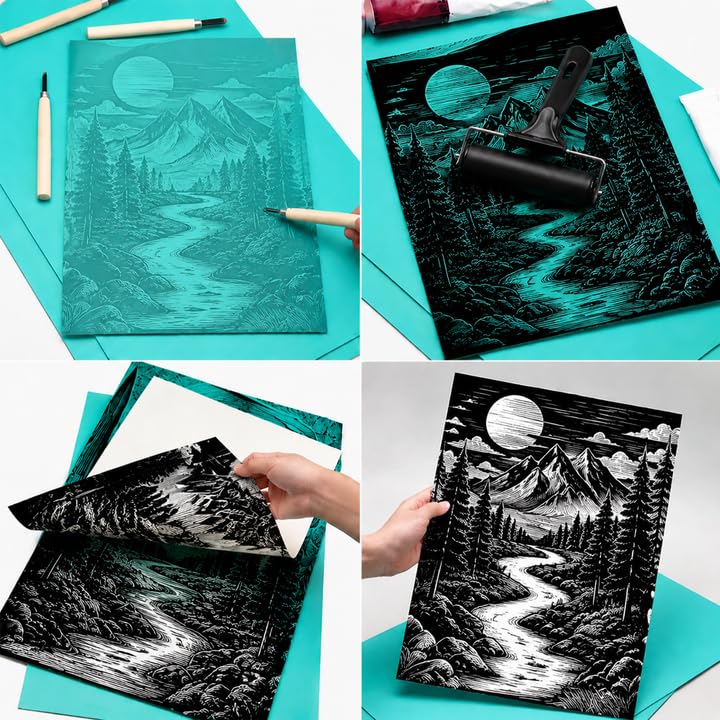 1-Pack Soft Linoleum Carving Blocks for Printmaking A5 Size 15x22cm Plates