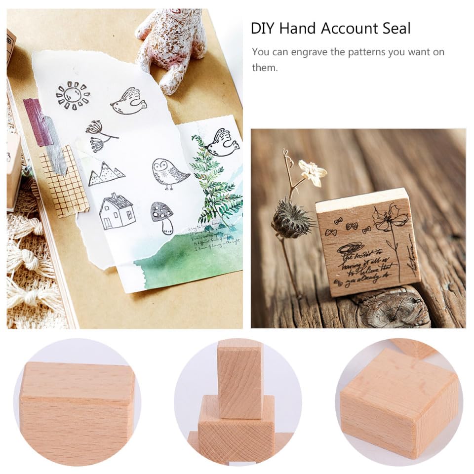 Wooden Seal Materials 20pcs Blank Blocks Linoleum Carve Flat Lino Blocks for Printmaking