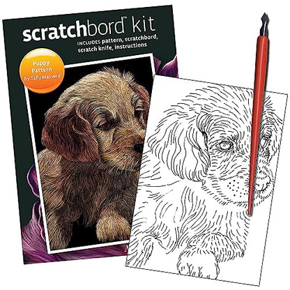 Ampersand Art Supply Scratchbord | Puppy | 5’’ x 7’’ | Professional Scratchboard Art Panel | for Scratchboard Drawing, Illustration & Mixed Media - style: Puppy