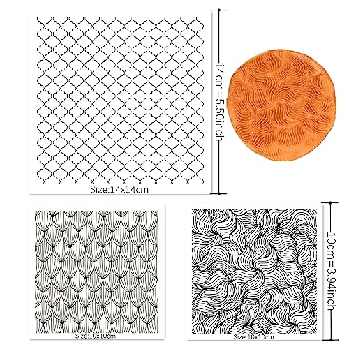 Premium Silicone Texture Stamp Sheets for Polymer Clay Jewelry and Clay Earrings - Set of 3 Floral and Unique Patterns - Easy to Use and Clean (Group 9) - color: Group 9