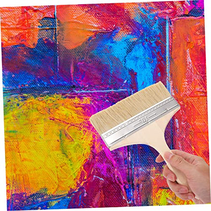 5pcs Oil Paint Brush Fine Detail Set Bristle Brush Set for Oil Painting Wooden Handle Paint for Furniture Watercolor Painting