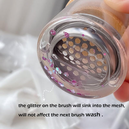 Nail Brushes Washing Cup Dappen Dish for Acrylic Nails Nail Brush Cleaner Layered Nail Art Brush Wash Cup with Lid