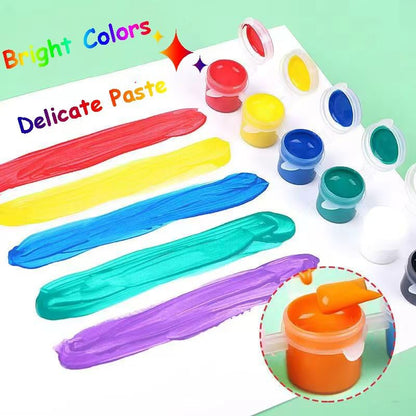 1400Pcs Mini Acrylic Paint Set, 100 Sets 12 Colors Washable Acrylic Paints Bulk with 200 Paint Brushes, Small Painting Strips Kit for Beginners Students Adults Craft Party