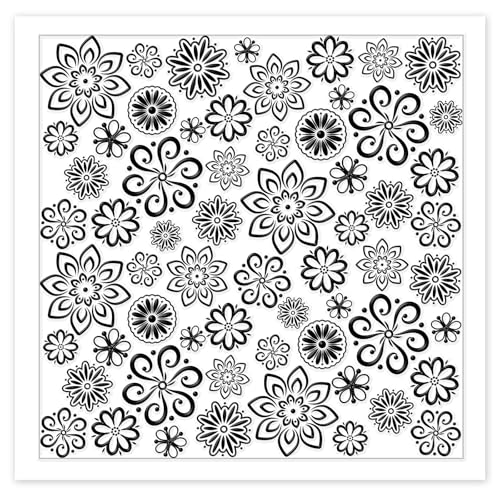 CHGCRAFT Lace Flowers Polymer Clay Texture Sheets Geometric Flowers Silicone Texture Stamp Clay Texture Mat Modeling Pattern Pad Texture Sheets for Jewelry and Clay Earrings Tools, 5.5x5.5 inch - style: Lace Flowers
