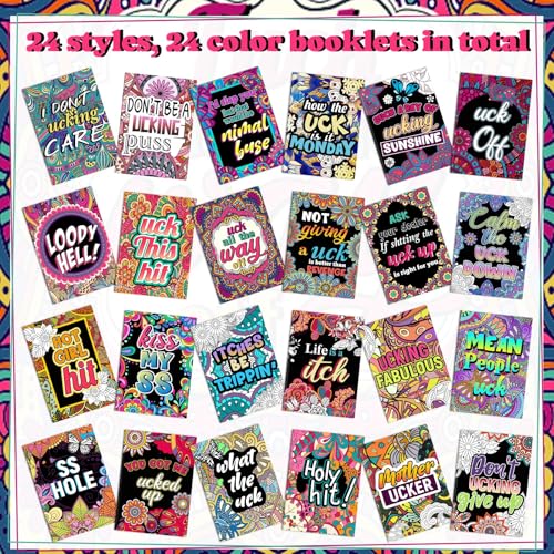 Liliful 144 Pcs Coloring Book Bulk for Adult DIY Art Stress Relief Drawing Book with Patterns, Goodie Bag Filler and Holiday Gifts - style: Funny