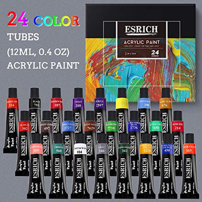 Acrylic Paint Set,57 PCS Professional Painting Supplies with Paint Brushes, Acrylic Paint, Easel, Canvases, Painting Pads，Palette, Paint Knife, Brush Cup and Art Sponge for Hobbyists and Beginners - style: 57