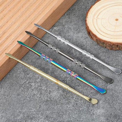 Wanmu 5Pcs Wax Carving Tools, Stainless Steel Sculpture Tools, Sculpting Tool Spoon, Wax Carving Tool Set for Modeling, Double-Headed 4.7" Length