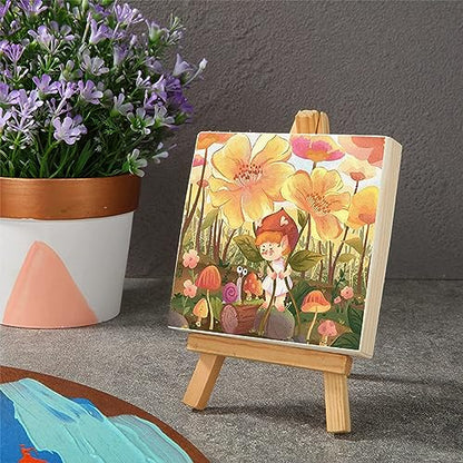 16 Pack Unfinished Wooden Canvas Board 4 x 4 Inch Square Wood Panels, Blank Canvas Cradled Painting Panel Boards for Painting Pouring Drawing Burning and DIY Craft Projects - size: 4inch