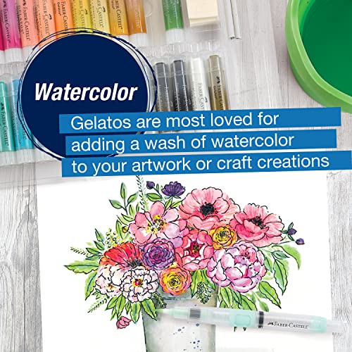 Faber-Castell Gelatos Gift Set: 28 Watercolor Gel Crayons and Art Supplies for Painting, Drawing & Journaling, Versatile Art Pigment Crayons, Gel Sticks for Mixed Media - style: Original Gift Set