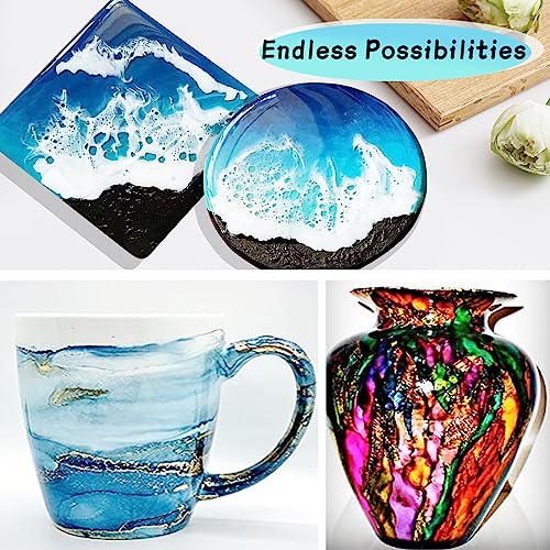 Alcohol Ink Set – 70 Bottles Vibrant Colors High Concentrated Alcohol-Based Ink, Concentrated Epoxy Resin Paint Colour Dye, Great for Resin Petri Dish, Painting, Coaster,，10ml Each