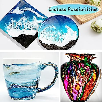 Alcohol Ink Set – 70 Bottles Vibrant Colors High Concentrated Alcohol-Based Ink, Concentrated Epoxy Resin Paint Colour Dye, Great for Resin Petri Dish, Painting, Coaster,，10ml Each