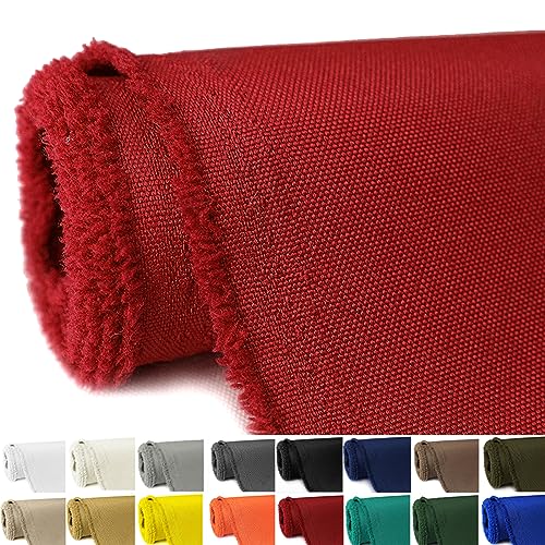 Waterproof Canvas Fabric by The Yard 58" W 600D Upholstery Polyester Material Indoor Outdoor Water Resistant Fabric for Chair Cushion Furniture Cover Sewing DIY Cloth, 1 Yard Red - color: Red, size: 1 Yard 36" x 58"