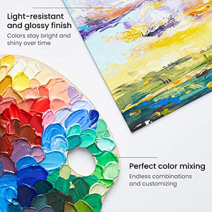 ARTEZA Acrylic Paint Set of 12 Colors, 0.74 Ounces Tubes, Acrylic Artist Paints. Art Supplies for Painting