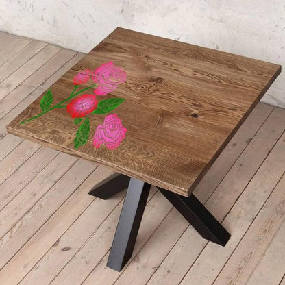 Large Rose Stencil - Flower Stencils for Painting on Wood, Canvas, Paper, Fabric, Wall, Furniture - Stencils for Crafts Reusable for Art & Pattern Template - Floral Stencil (12x15 inch) - style: Rose 12x15 Inch