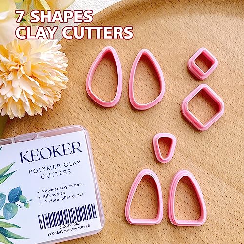 Keoker Organic Clay Cutters, Polymer Clay Cutters for Earrings Making, Clay Earrings Cutters (B) - color: B