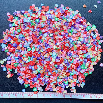 3000 PCS Polymer Fruit Slices Nail Art Slice for DIY 3D Polymer Slices Making for Nail Art (Heart Slices - color: Heart