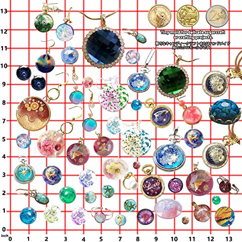 FUNSHOWCASE Cabochon Gem Jewelry Silicone Mold Oval Teardrop Square Heart Round Shapes, for Polymer Clay, Crafting, Resin Epoxy, Pendant Earrings Making, Large