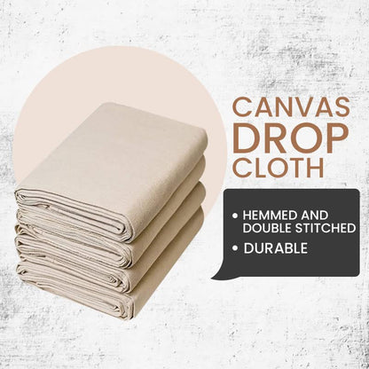 Canvas Painters Drop Cloth (Size 4 x 12 Feet - Pack of 1) - Pure Cotton Paint Drop Cloth for Painting, Curtains, Furniture & Floor Protection - All Purpose Thick Canvas tarp with Double Stitched Edges - size: 4' x 12' - Pack of 1