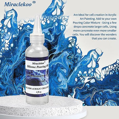 Silicone Pouring Oil Pure Silicone Oil for Creating Cell in Acrylic Paint Resin Pouring,4 Ounce - size: 4 Ounce (Pack of 1)
