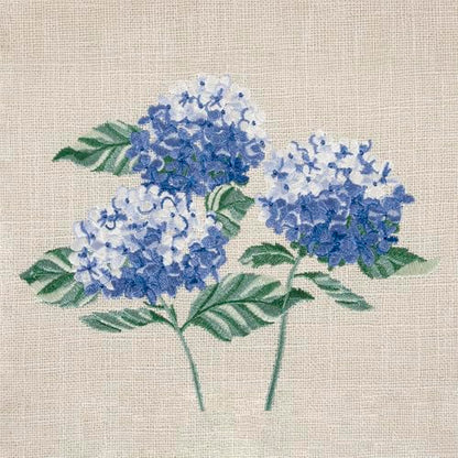 Hobby Gift Medium Sewing Box Organiser, Fabric Covered Storage Box with Handle, Internal Tray, Pin Cushion and Pocket for Sewing, Quilting and Knitting Supplies - color: Blue Hydrangea