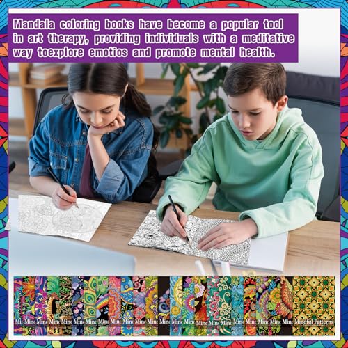 Liliful 24 Pcs Mindful Coloring Book Bulk for Adult DIY Art Stress Relief Drawing Book with Relaxing Mindfulness Patterns for Adults, Party Favors, Goodie Bag Filler and Holiday Gifts - style: Mindful