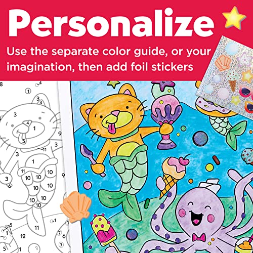 Faber-Castell Paint by Number Mermaid Pets - Kids Watercolor Mermaid Craft (Ages 6+) - style: Mermaid Pets