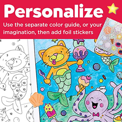 Faber-Castell Paint by Number Mermaid Pets - Kids Watercolor Mermaid Craft (Ages 6+) - style: Mermaid Pets