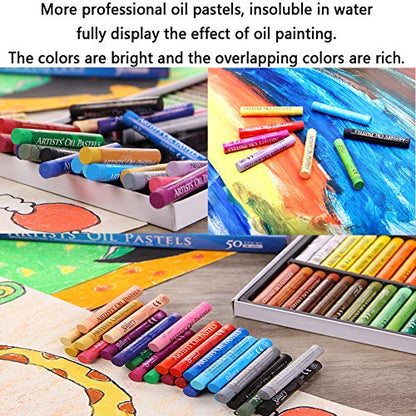 KUPTOOL Oil Pastel Set,Professional Painting Soft Oil Pastels Drawing Graffiti Art Crayons Washable Round Non Toxic Pastel Sticks for Artist,Student,Beginner (25 Colors)