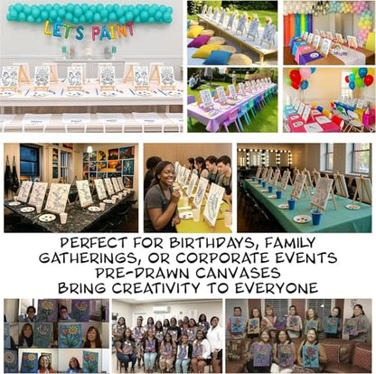 6 Pack 8x10 Walk By Faith Sneakers Canvas Painting Pre-Sketched Stretched Canvases Christian Paint Night Beginner Paint Party Activity