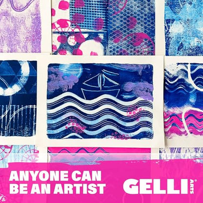 Gelli Arts Gel Printing Plate - Arts & Crafts, Clear & Reusable Monoprinting Gelli Plate, Premium Printmaking Supplies with Brayer Rollers & Stencils, Beginner & Pro Friendly, 18" x 24" - size: 18" x 24"