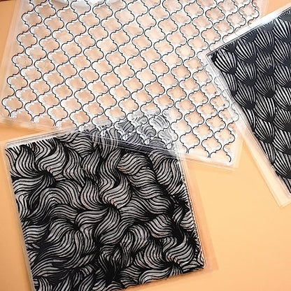 Premium Silicone Texture Stamp Sheets for Polymer Clay Jewelry and Clay Earrings - Set of 3 Floral and Unique Patterns - Easy to Use and Clean (Group 9) - color: Group 9