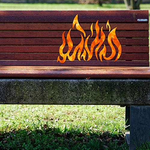 5 Sheets Flame Stencil Airbrush Flame Fire Stencil Fire Reusable Templates Painting Decor Template for Arts Window Wall Crafts Painting Decorations(7.9 x 5.5 Inch) - size: 7.9 x 5.5 Inch