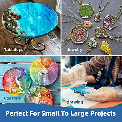 1 Gallon Crystal Clear Epoxy Resin Kit, High Gloss Bubble Free Resin for Jewelry, Coasters, Molds, Art & DIY Projects, Self-Leveling 1:1 Casting & Coating Resin - size: 2 Gallon
