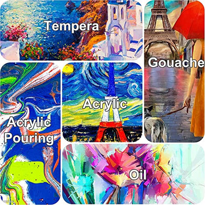 Stretched Canvases for Painting 8x8 Inch 7-Pack, 10 oz Triple Primed Acid-Free 100% Cotton Blank Canvas, Square Canvas for Oil Paint Acrylics Pouring & Wet Art Media, Pour Painting - size: 8"x8"(7-Pack), style: Studio