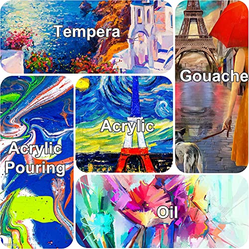 Large Canvases for Painting 12x24 Inch 5-Pack, 12.3 oz Triple Primed Acid-Free 100% Cotton Stretched Canvas, Blank Large Canvas for Oil Paint Acrylics Pouring & Wet Art Media - size: 12"x24"(5-Pack), style: Studio