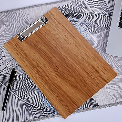 Crapyt Thicken Wood Clipboard Memo Paper Hardboard Drawing Board with Wood Grain A5(26×18cm/10.24"×7.09") File Storage Teacher - size: A5